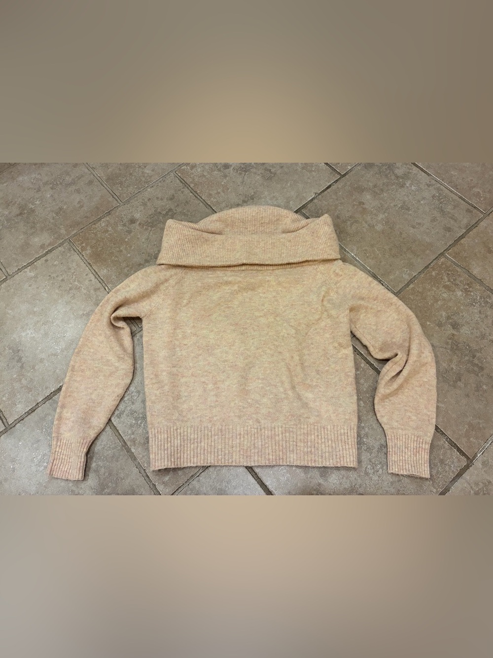 Lulu's Peach Cowl-Neck Lightweight Sweater